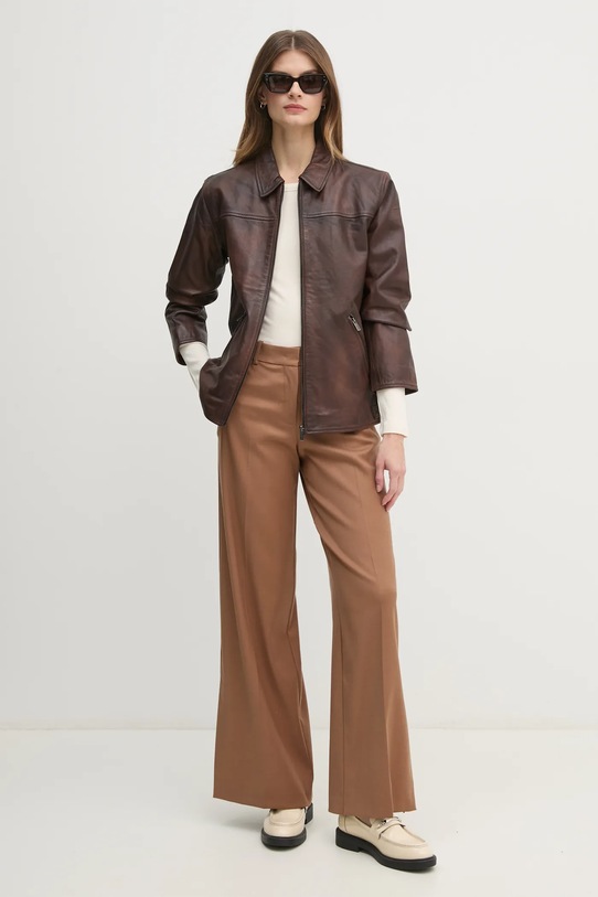 Шкіряна куртка Pepe Jeans BERNA PL402455 коричневий AW24