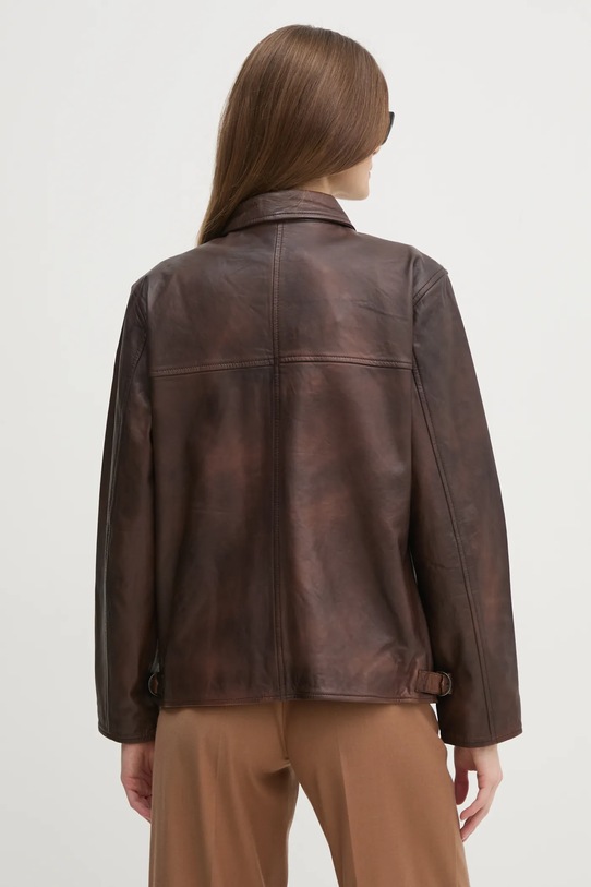Одяг Шкіряна куртка Pepe Jeans BERNA PL402455 коричневий