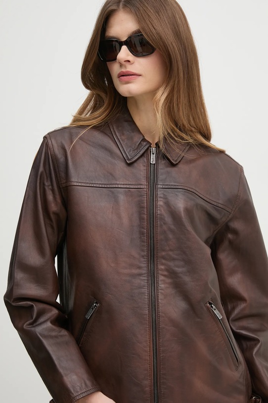 Шкіряна куртка Pepe Jeans BERNA коричневий PL402455