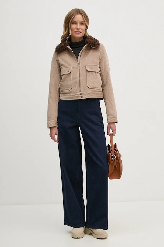 Pepe Jeans geaca din velur CANDANCE PL402464 bej AW24