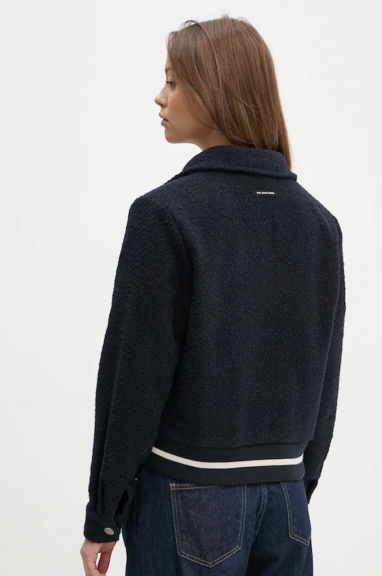 Îmbrăcăminte Pepe Jeans geaca din amestec de lana BIMBA PL402475 bleumarin