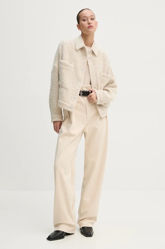 IRO geaca de lana WM07SEZRA bej AW24