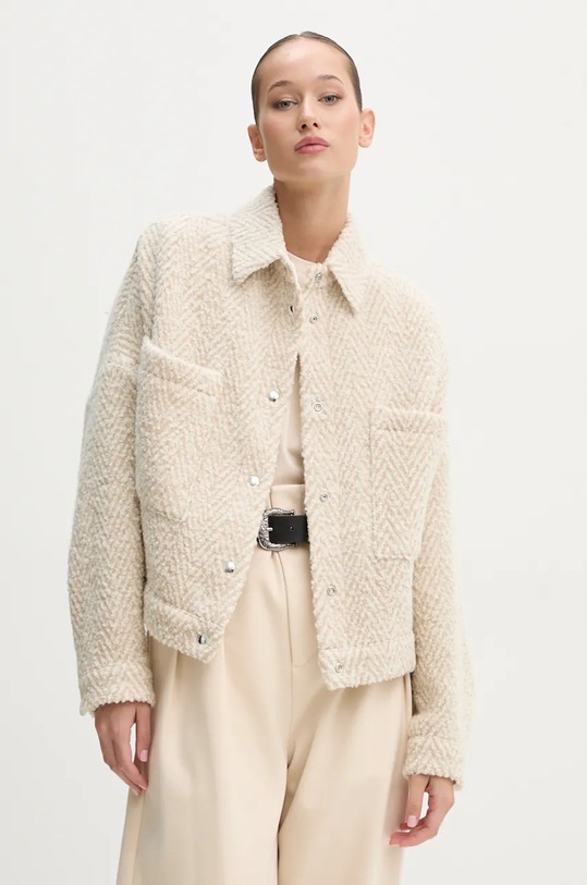 IRO geaca de lana bej WM07SEZRA