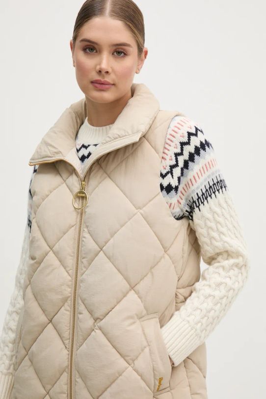 Безрукавка Barbour Leverton Puffer Gilet бежевий LGI0171