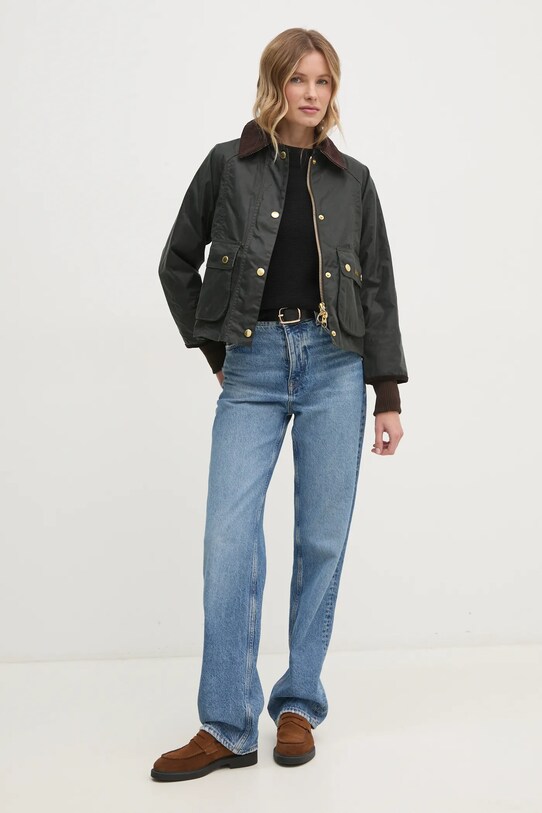 Barbour giacca Cropped Beadnell Wax LWX1403 verde AW24