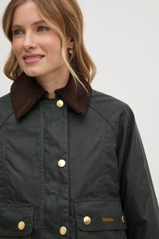 Barbour giacca Cropped Beadnell Wax verde LWX1403