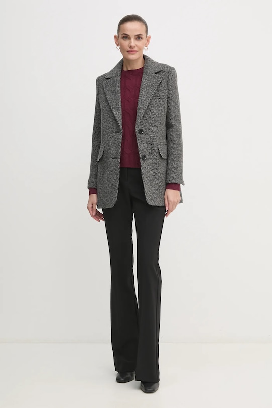 Vlnený kabát Barbour Paulette Mensy Jacket LTA0122 sivá AW24