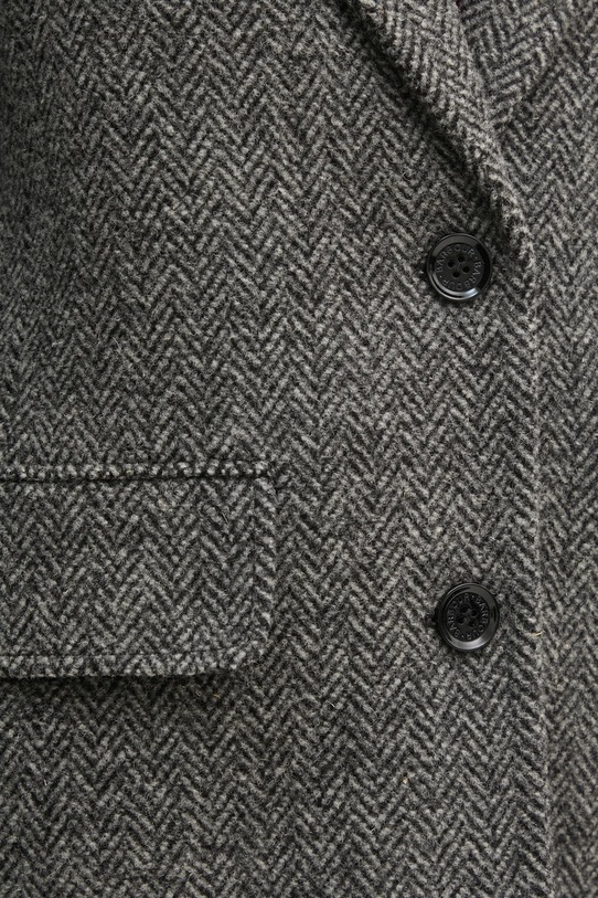 Vlnený kabát Barbour Paulette Mensy Jacket LTA0122 sivá