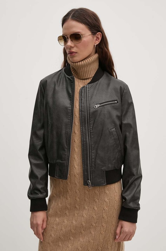 Sisley kurtka bomber bez kaptura czarny 2VPVLN04S