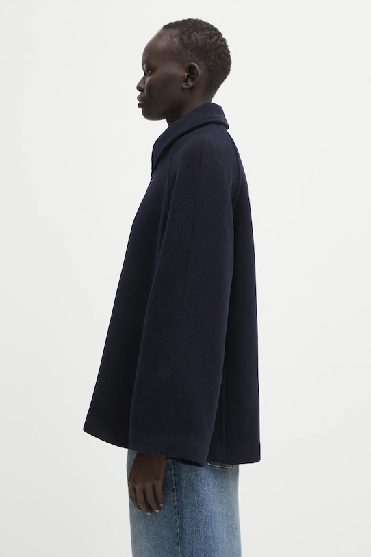 Samsoe Samsoe kurtka wełniana ALMA F23300184 granatowy AW25
