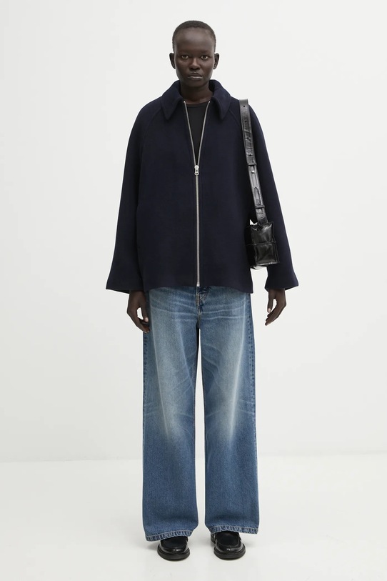 Samsoe Samsoe kurtka wełniana ALMA F23300184 granatowy