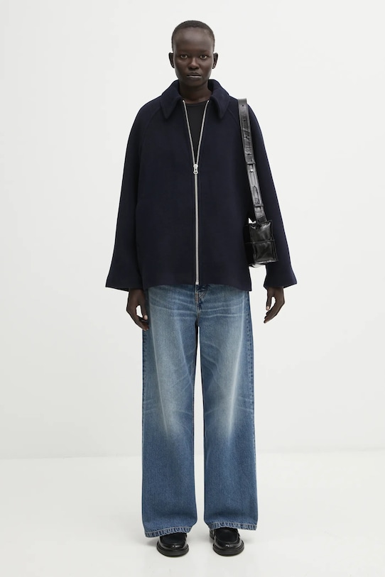 Samsoe Samsoe kurtka wełniana ALMA F23300184 granatowy