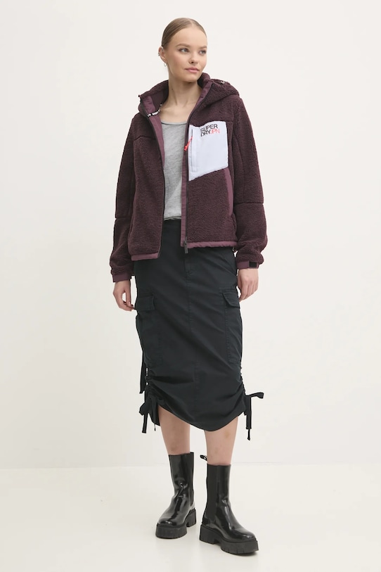 Superdry rövid kabát W5011820A.C4J lila AW24