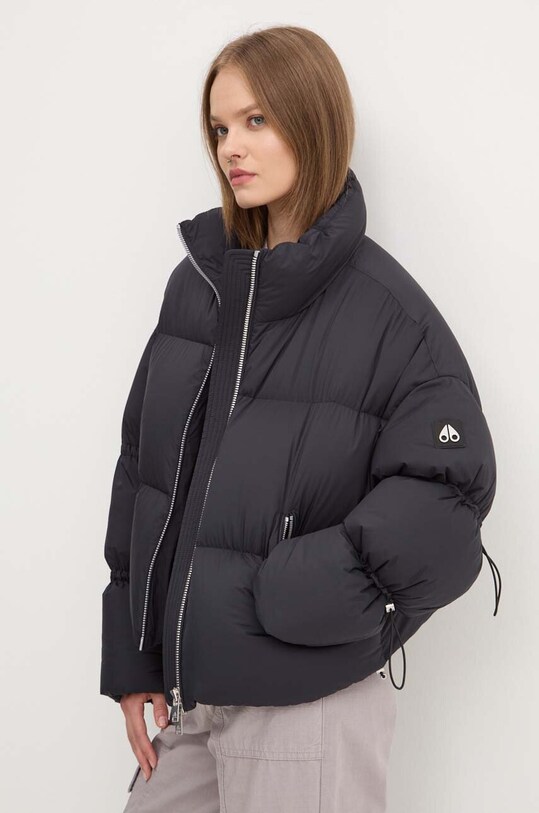 Péřová bunda MOOSE KNUCKLES Agate bez kapuce černá M34LJ153
