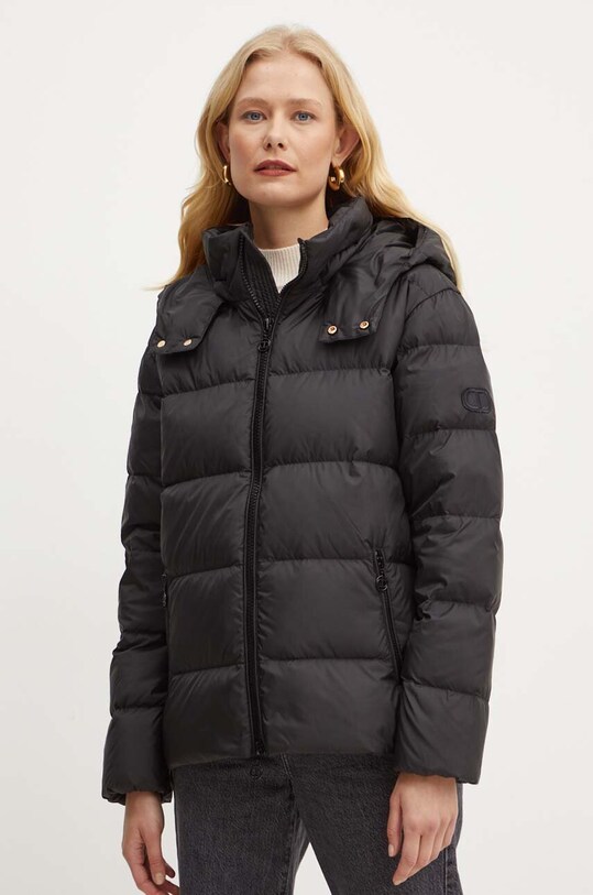 Páperová bunda Twinset oversize čierna 242TP2184