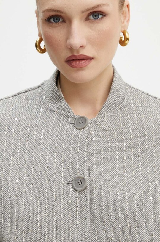 Twinset geaca de lana gri 242TP2051