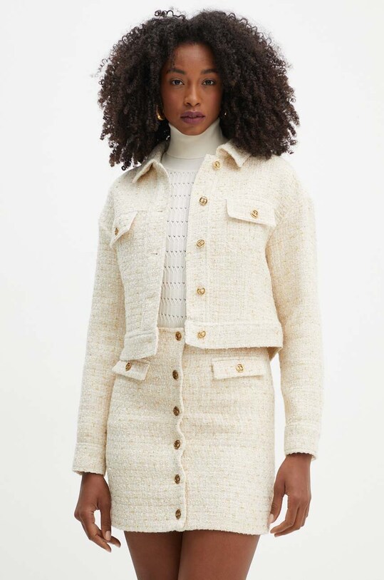 Twinset blazer con aggiunta di lana tessuto beige 242TP2126