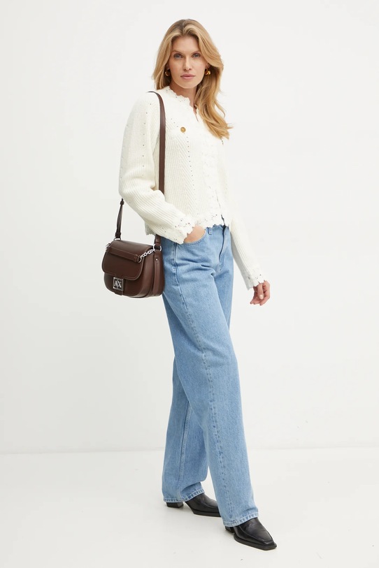 Ζακέτα από μίγμα μαλλιού Twinset 242TT3420 μπεζ AW24