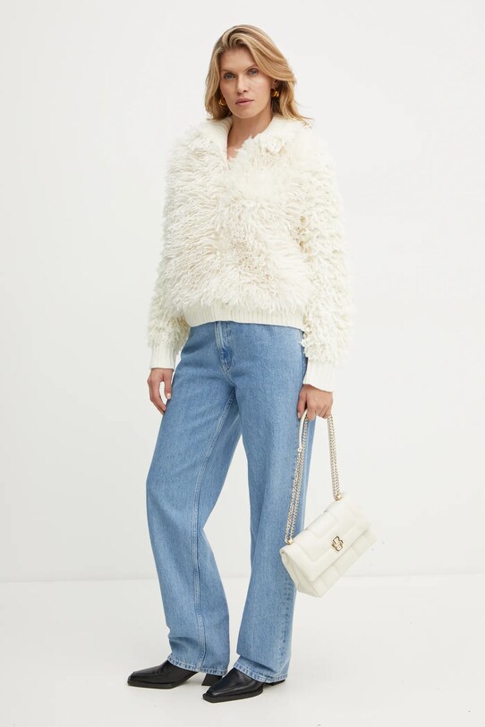 Куртка з домішкою вовни Twinset 242TT3250 бежевий AW24