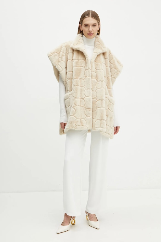 Pončo Twinset 242TO5391 bež AW24