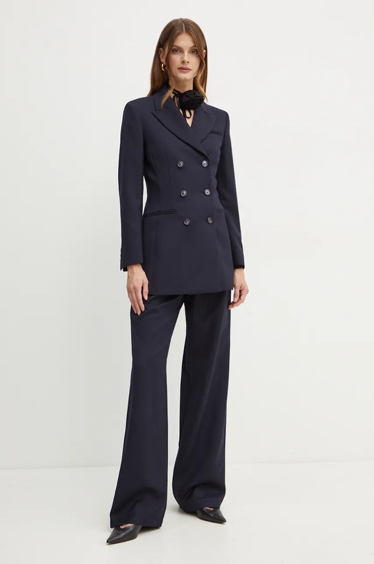 Marella blézer gyapjú keverékből sötétkék 2423046032200