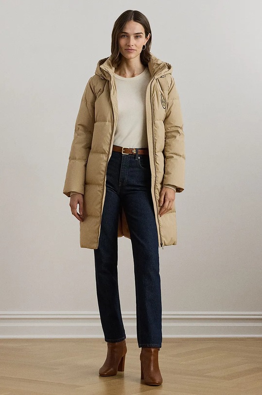 Páperová bunda Lauren Ralph Lauren zateplené béžová 297962675