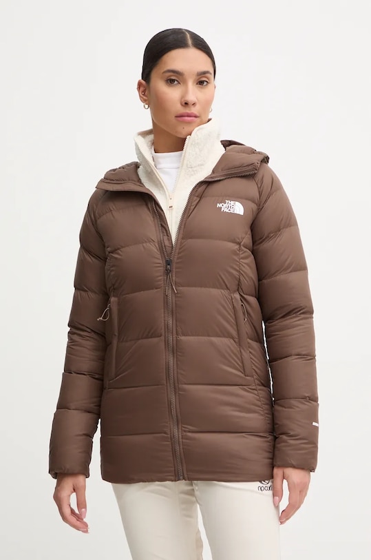 Páperová bunda The North Face Hyalite jemné zateplenie hnedá NF0A7Z9R1OI1