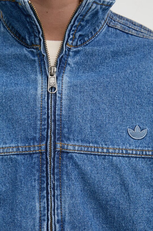 Бавовняна джинсова куртка adidas Originals IW5762 блакитний