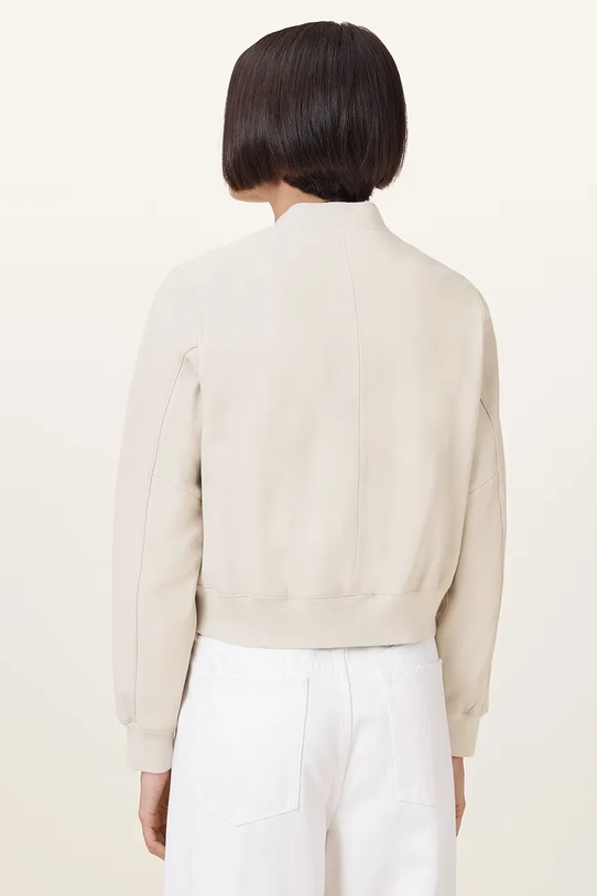 AllSaints geaca de piele ORTEN BOMBER JACKET bej W072LB