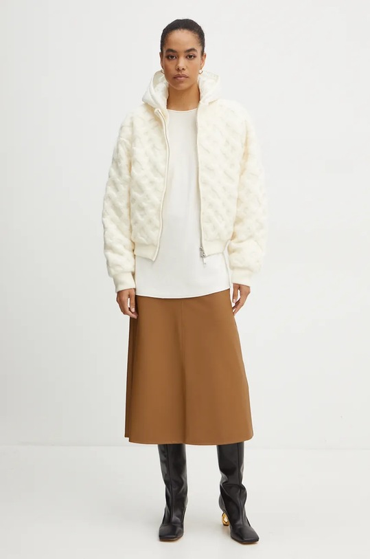 Vlněná bunda BOSS 50523742 béžová AW24