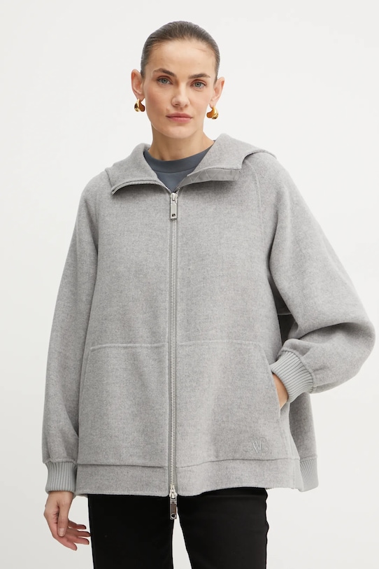 Vlněná bunda MAX&Co. s kapucí šedá 2426086023200