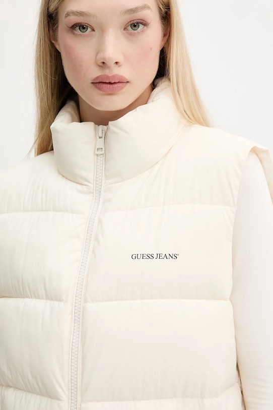 Αμάνικο μπουφάν Guess Jeans μπεζ W4BN59.WGII2
