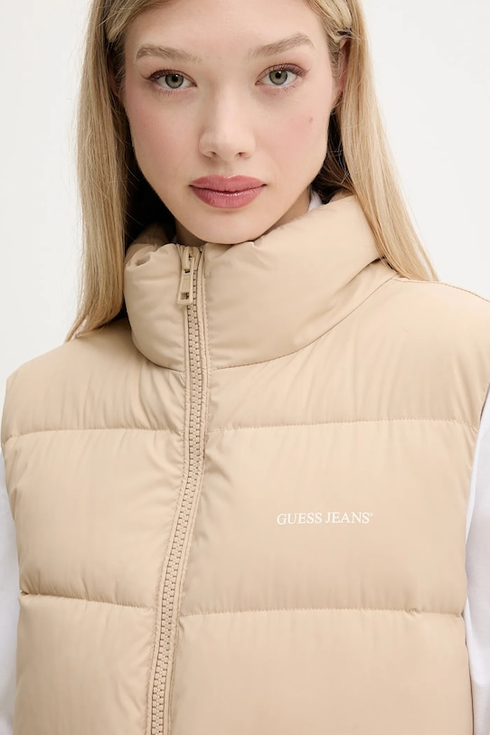 Αμάνικο μπουφάν Guess Jeans μπεζ W4BN59.WGII2