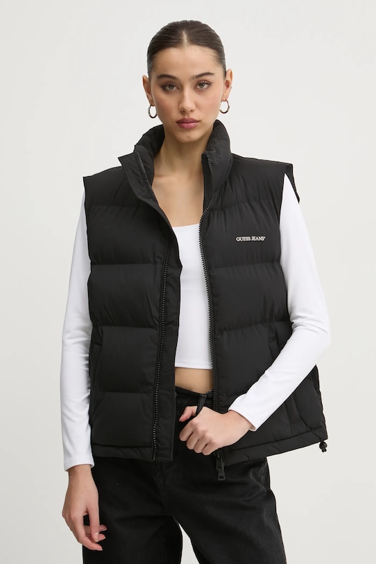 Guess Jeans vestă cu captuseala negru W4BN59.WGII2