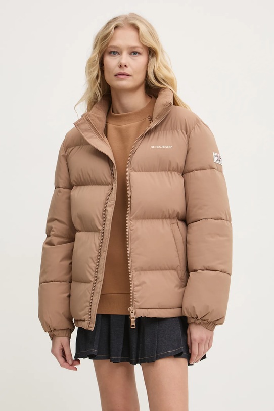 Bunda Guess Jeans s podšívkou hnědá W4BL21.WGII2