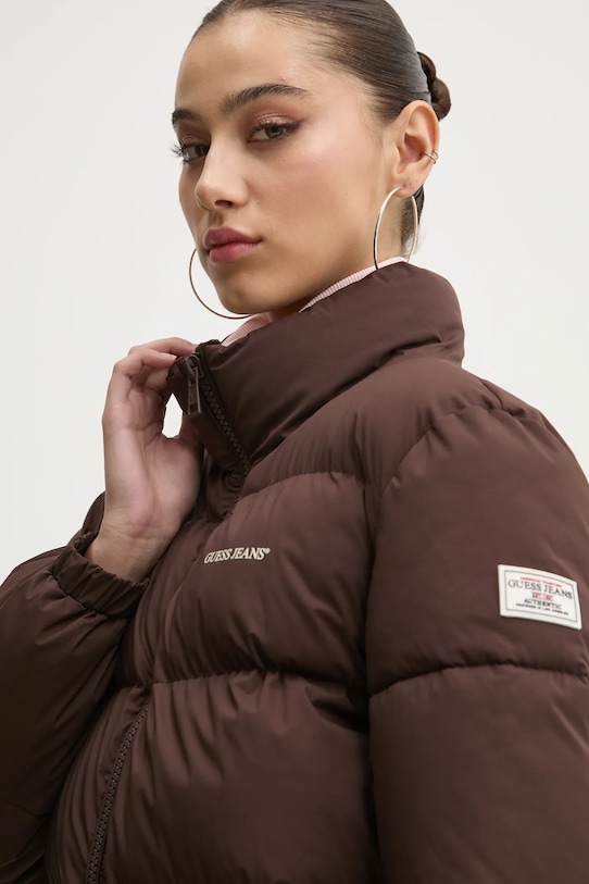 Jakna Guess Jeans smeđa W4BL21.WGII2