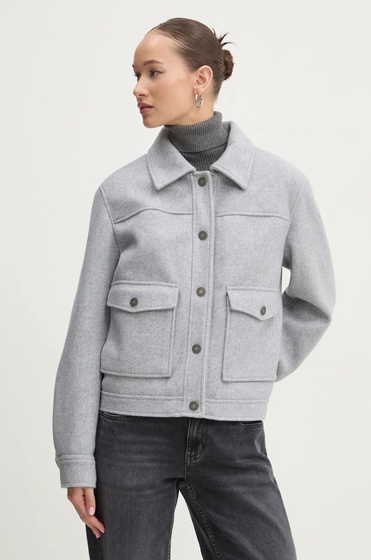 Jakna Guess Jeans bez tople podstave siva W4BL27.WGIX2