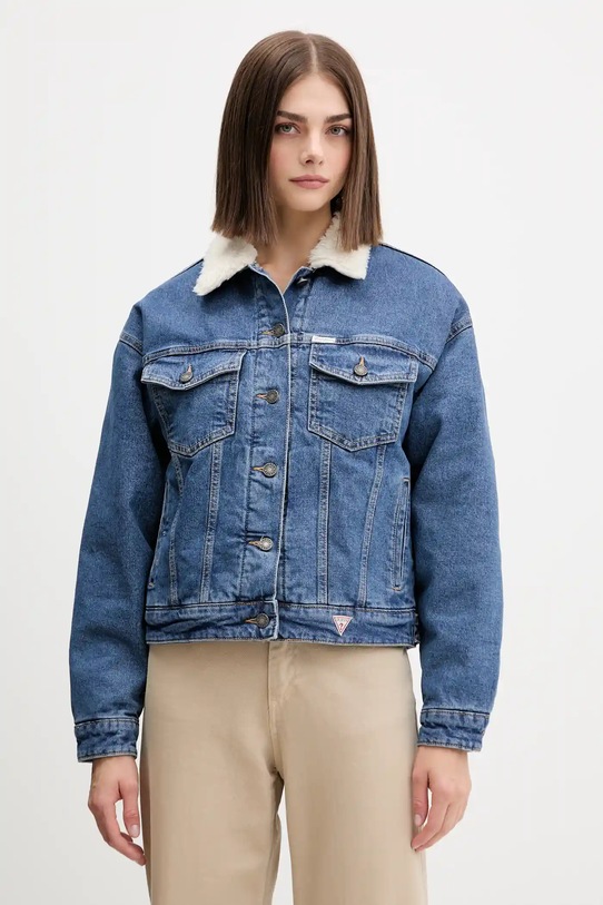Guess Jeans kurtka jeansowa oversize niebieski W4BN64.D5CC3
