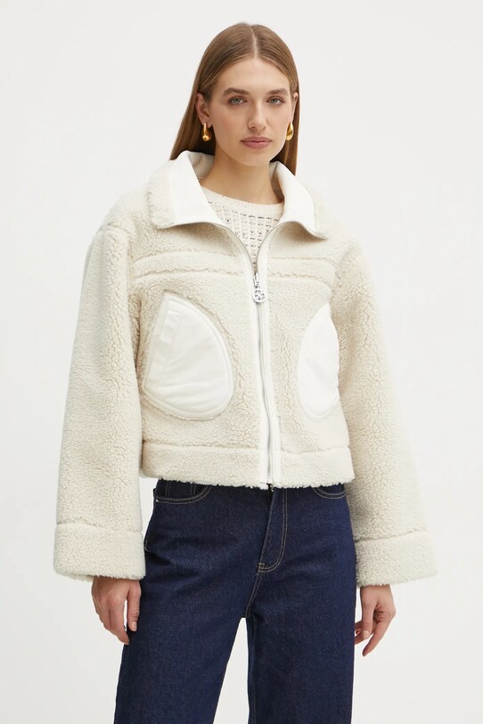 Двостороння куртка Guess LETITIA лицьова шкіра бежевий W4BL2V.WGS10