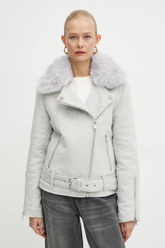 Куртка з домішкою вовни Guess NANCY з підкладкою сірий W4BL30.WGJG2