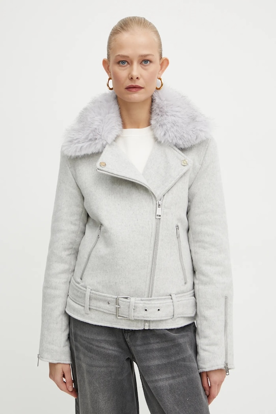 Куртка с примесью шерсти Guess NANCY с подкладкой серый W4BL30.WGJG2
