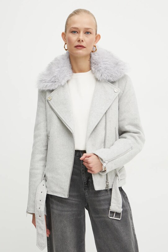 Куртка з домішкою вовни Guess NANCY сірий W4BL30.WGJG2