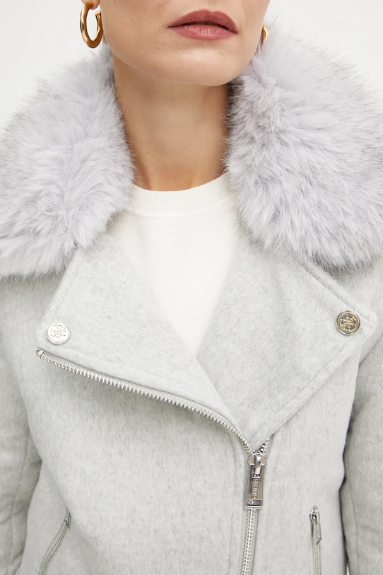 Куртка с примесью шерсти Guess NANCY W4BL30.WGJG2 серый