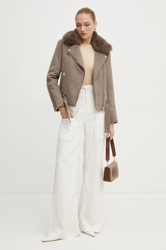 Jakna s dodatkom vune Guess NANCY W4BL30.WGJG2 bež NC24