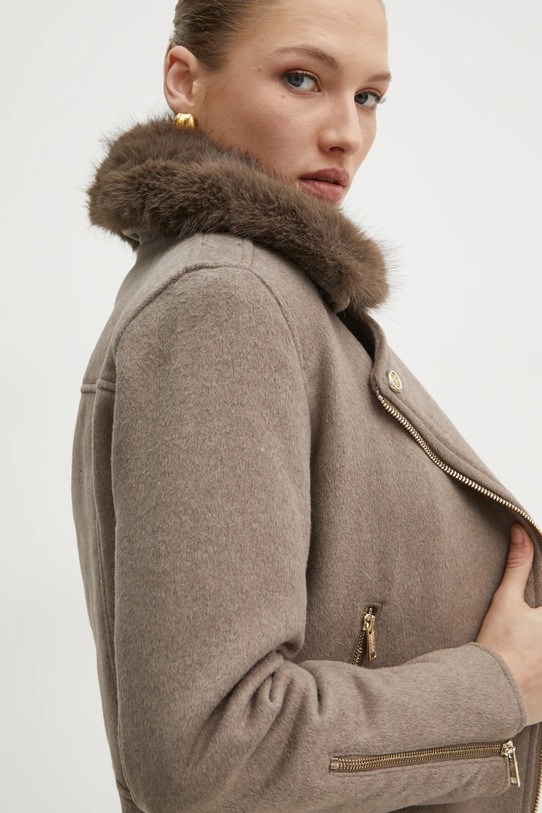 Jakna s dodatkom vune Guess NANCY bež W4BL30.WGJG2