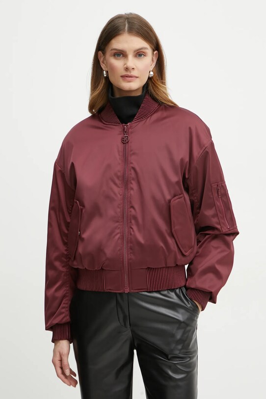 Guess geaca bomber AURORE cu captuseala burgundia W4BL48.WGKK2