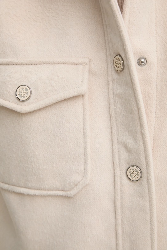 Košulja-jakna s primjesom vune Guess BEATRIZ W4YL20.WFQT0 bež