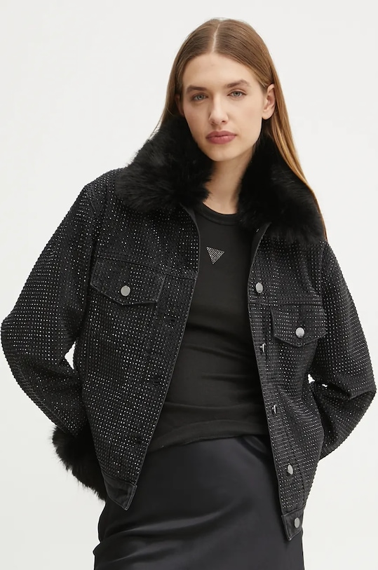 Bunda Guess GILDA s podšívkou černá W4BN48.D5HM1