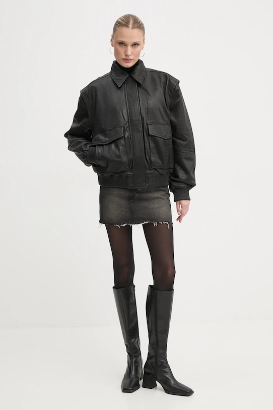 Remain kurtka skórzana 502051 czarny AW24