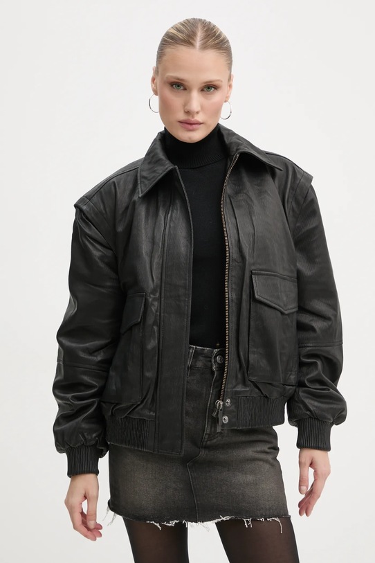 Remain kurtka skórzana czarny 502051